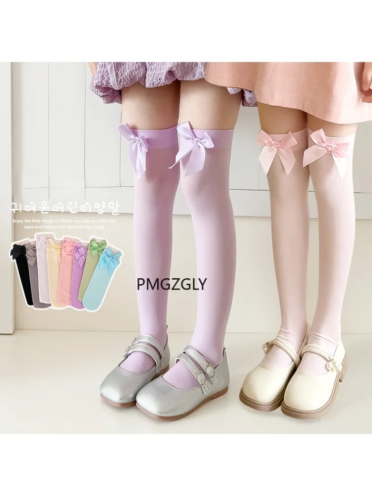 Girls Stockings * Pink Bow Kne – Thigh High Sock Stay Up recenzja i cena