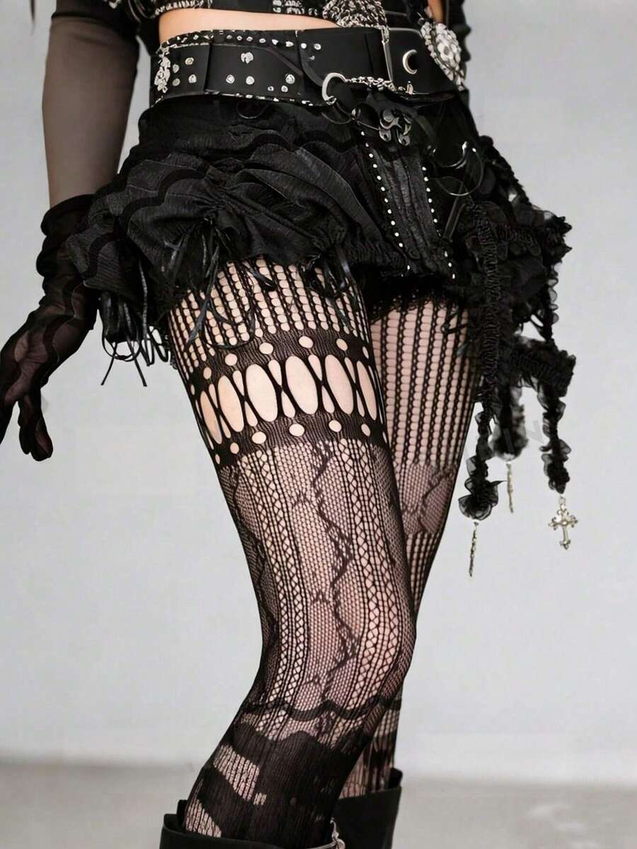 1pc Asymmetric Hollow Fishnet  – Fishnet Stocking Women recenzja i cena