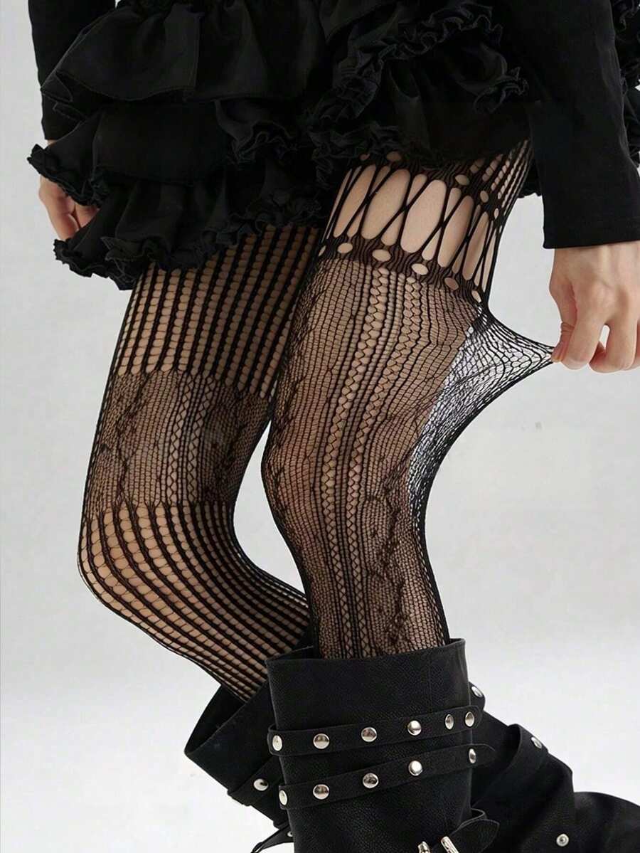 1pc Asymmetric Hollow Fishnet  – Fishnet Stocking Women recenzja i cena