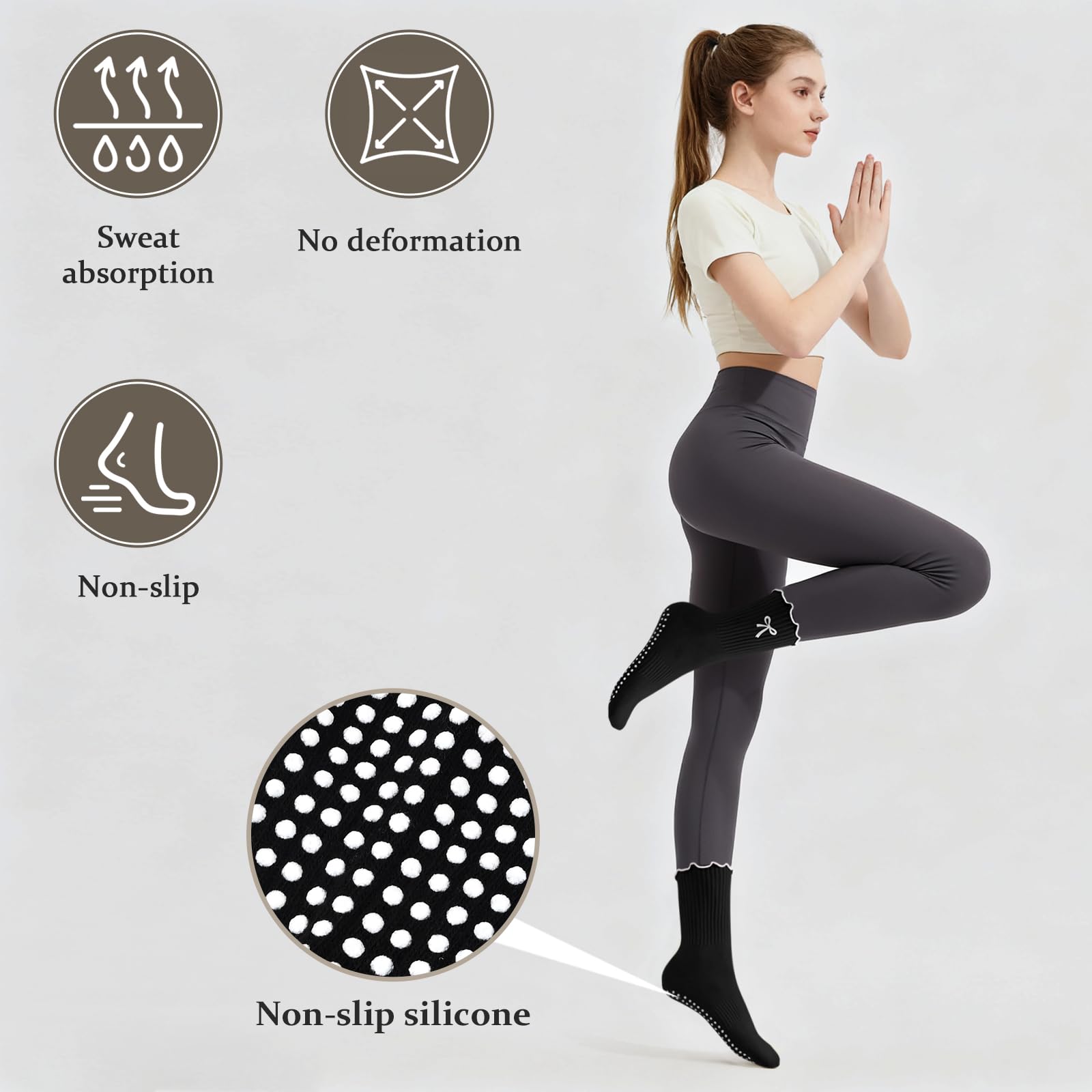 3 pairs of anti-slip grip Pila – Grip Sock Yoga recenzja i cena