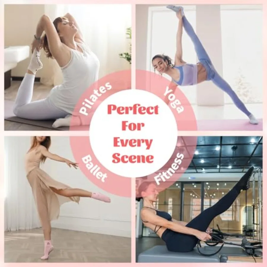 6 Pairs Pilates Socks with Gri – Grip Sock Yoga recenzja i cena