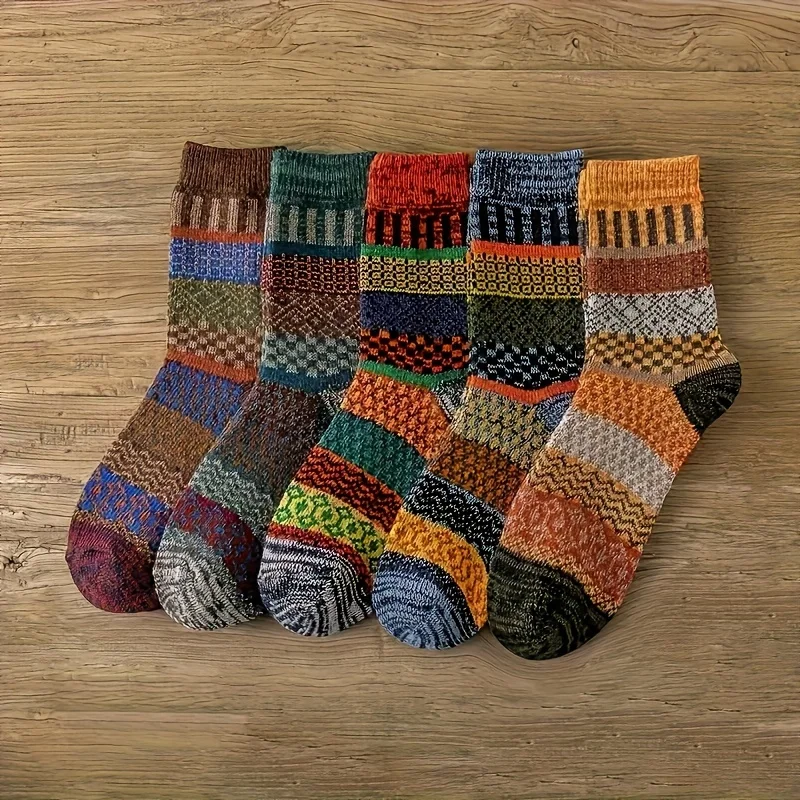 5 pairs of retro ethnic style  – Thermal Sock Winter recenzja i cena