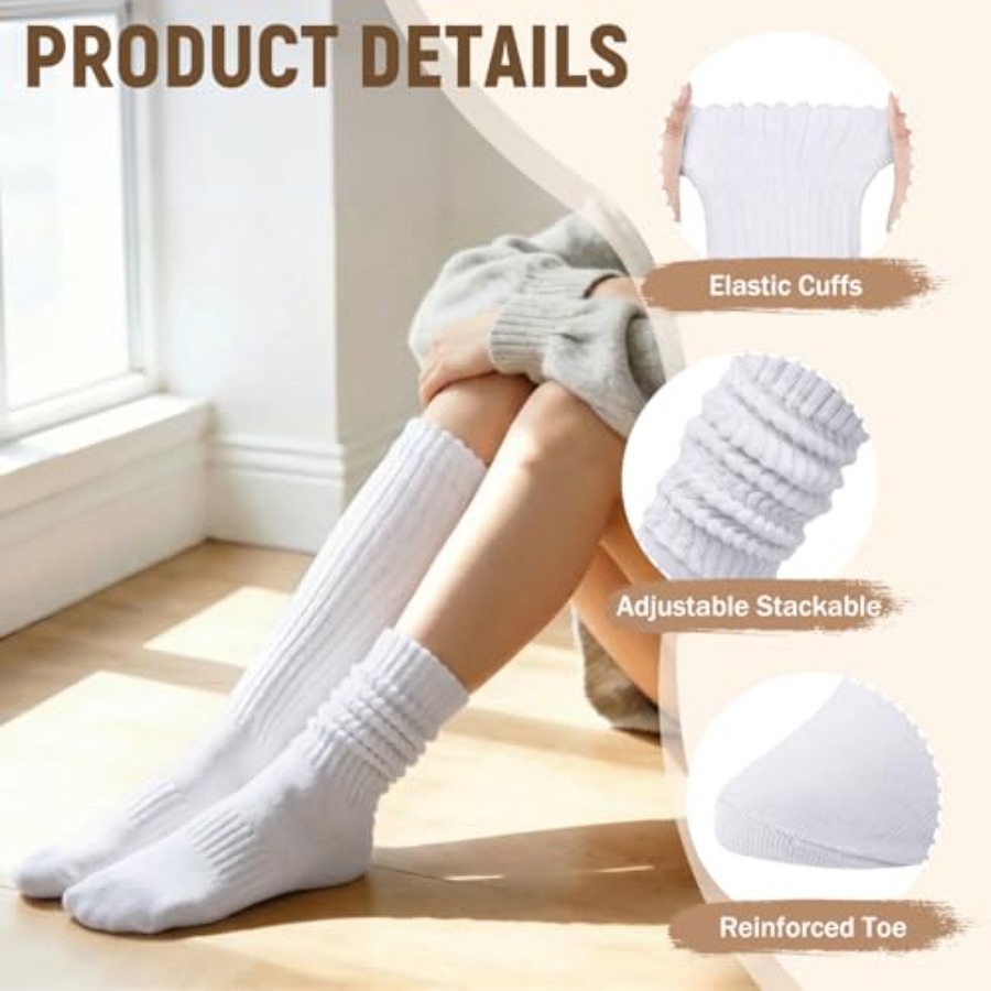 Chalier 5 Pairs Slouchy Socks  – Boot Sock Slouchy recenzja i cena