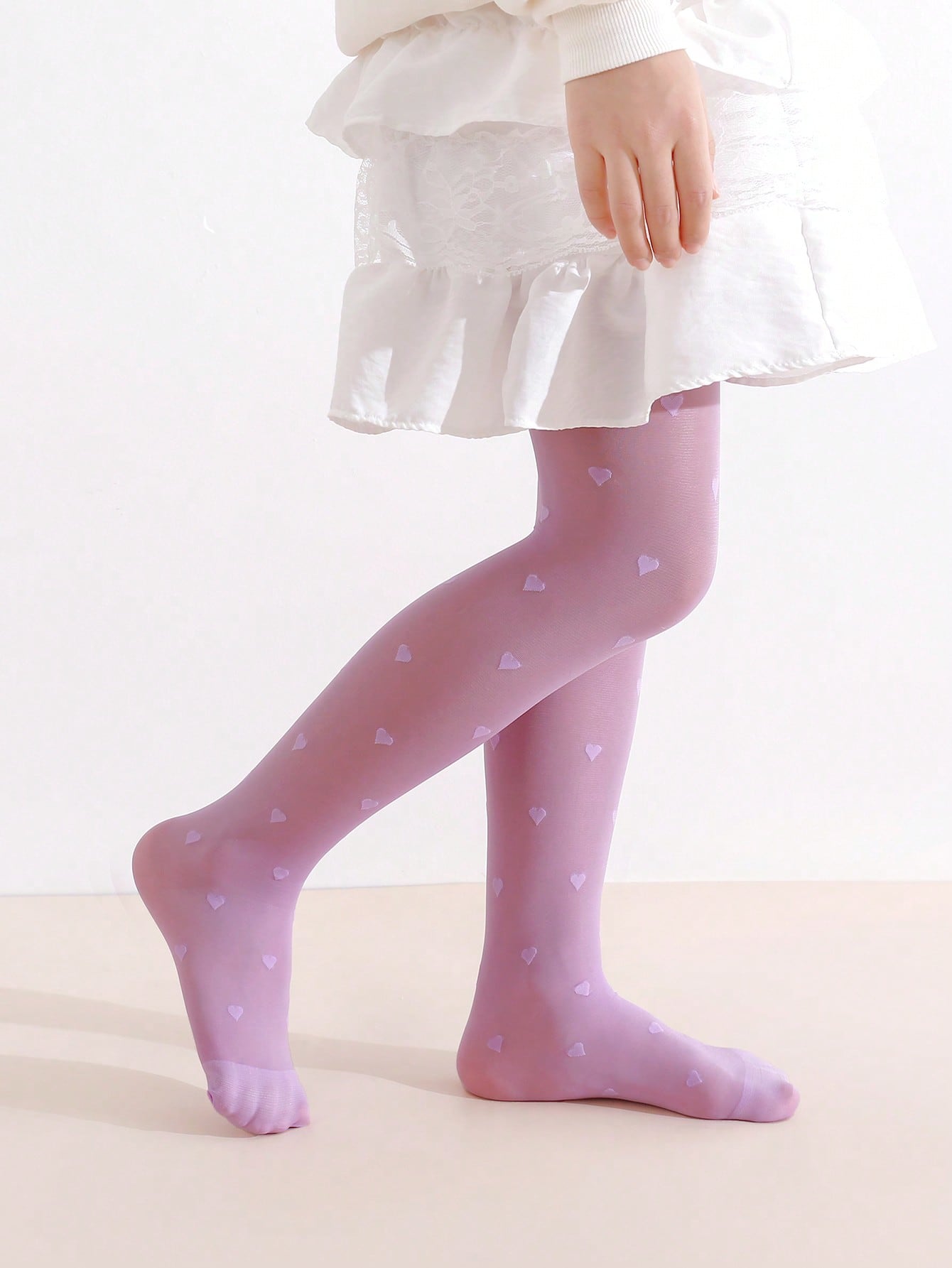 3Pcs Girls Heart Print Tights  – Tights Pantyhose Sheer recenzja i cena