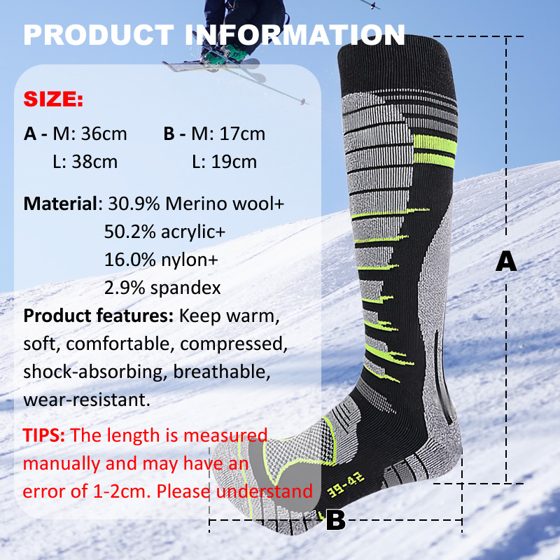 Merino Wool Ski Socks Cold Wea – Thermal Sock Winter recenzja i cena