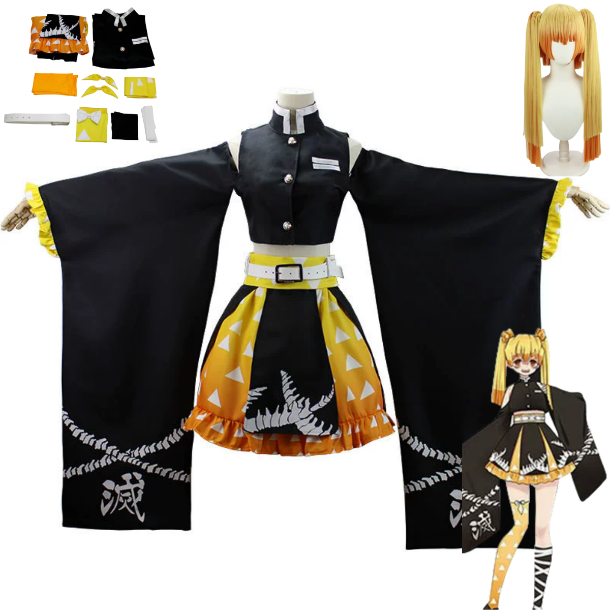 Anime Agatsuma Zenitsu Cosplay – Dress Sock Men recenzja i cena
