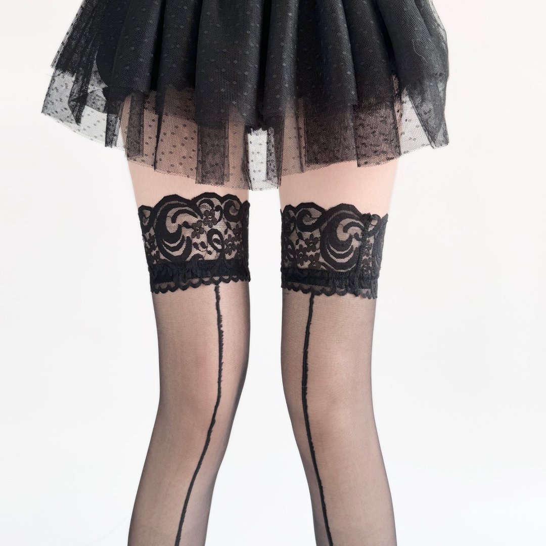 Lace Top Sheer Thigh High Stoc – Thigh High Sock Stay Up recenzja i cena