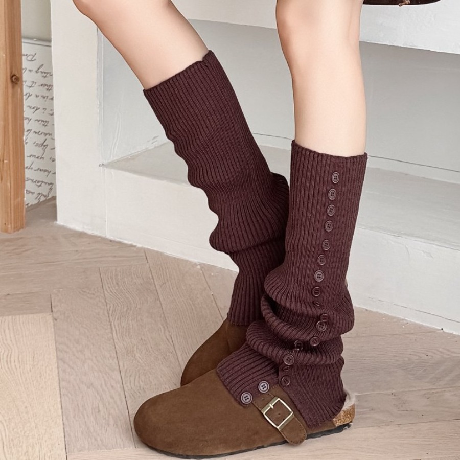 ​New Women's Button Detail Slo – Boot Sock Slouchy recenzja i cena