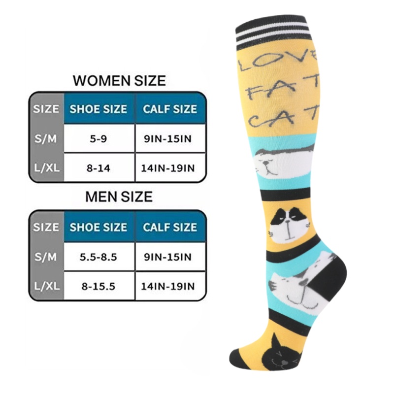 New Cute Cartoon Cat Men Women – Compression Sock Medical recenzja i cena
