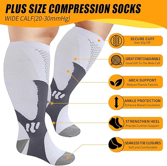 1/3Pairs 3XL-7XLPlus Size Wide – Compression Sock Medical recenzja i cena