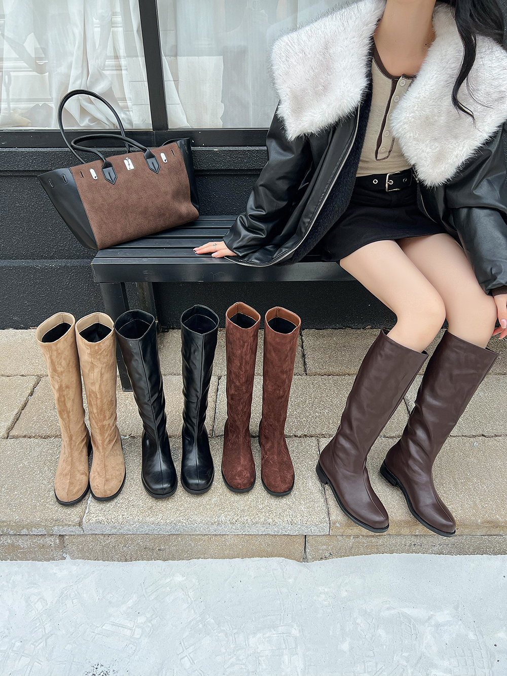 Fashion Women Knee Boots Flock – Knee High Sock Women recenzja i cena