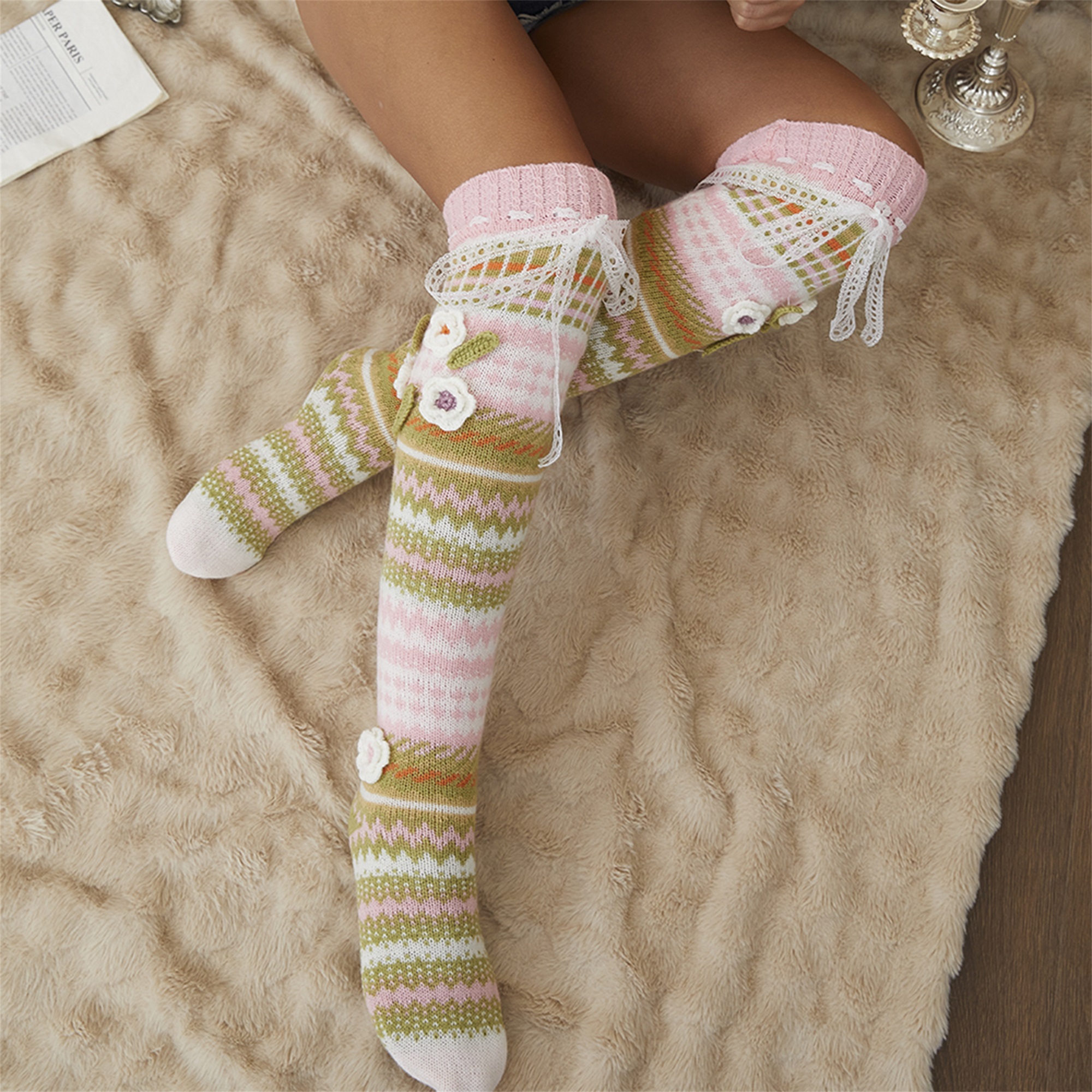 Elegant Crochet Lace Thigh Hig – Silk Sock Bamboo recenzja i cena