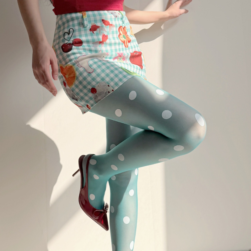 Retro Polka Dot Sheer Tights f – Tights Pantyhose Sheer recenzja i cena