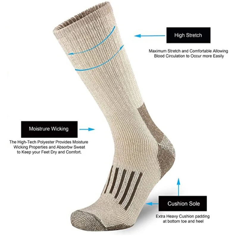 80% Wool Socks Warm Thicken Hi – Wool Hiking Sock recenzja i cena