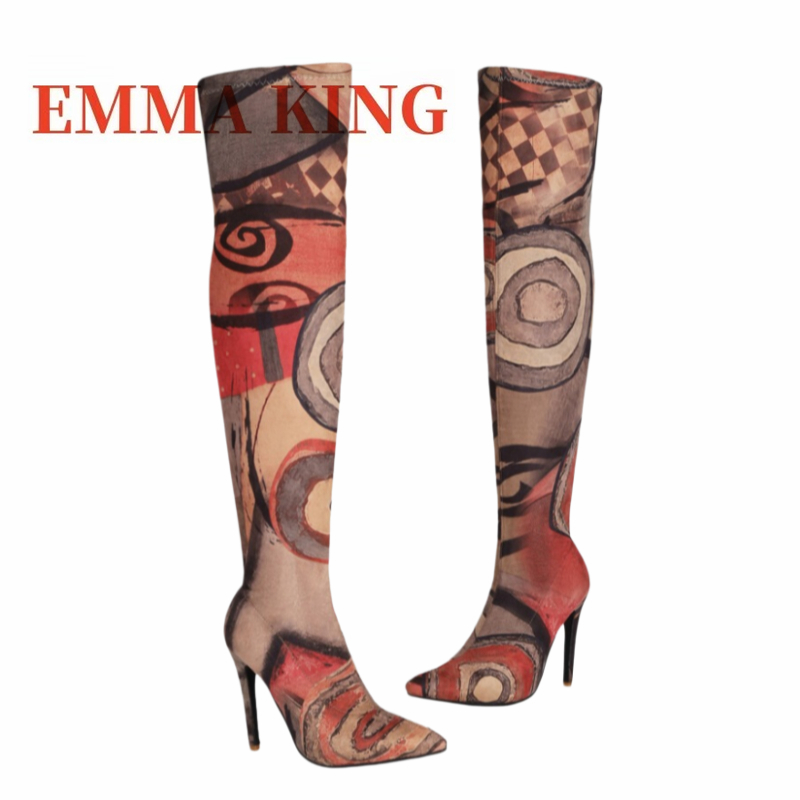 Women's Art Print Thigh High B – Knee High Sock Women recenzja i cena