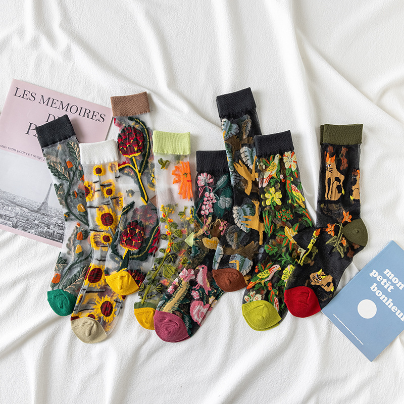 1/4 Pairs Retro Flower Women G – Silk Sock Bamboo recenzja i cena