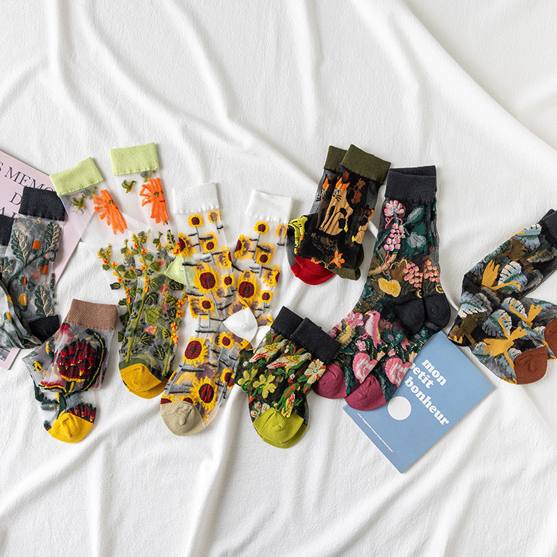 1/4 Pairs Retro Flower Women G – Silk Sock Bamboo recenzja i cena