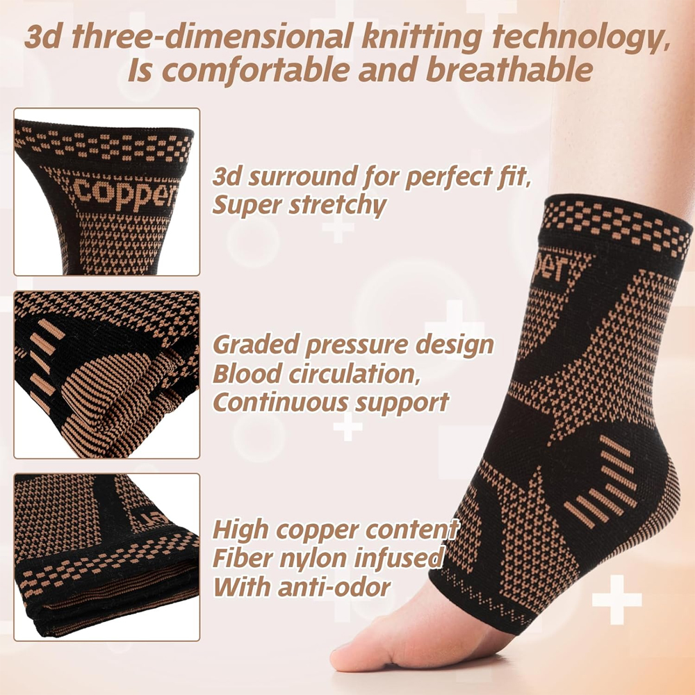 2PCS Copper Ankle Brace Suppor – Ankle Brace Sock recenzja i cena