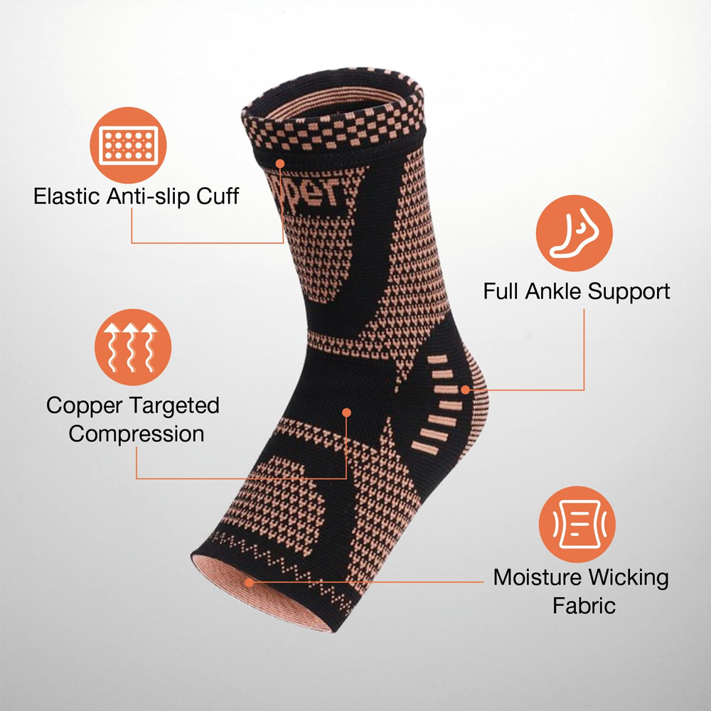 2PCS Copper Ankle Brace Suppor – Ankle Brace Sock recenzja i cena