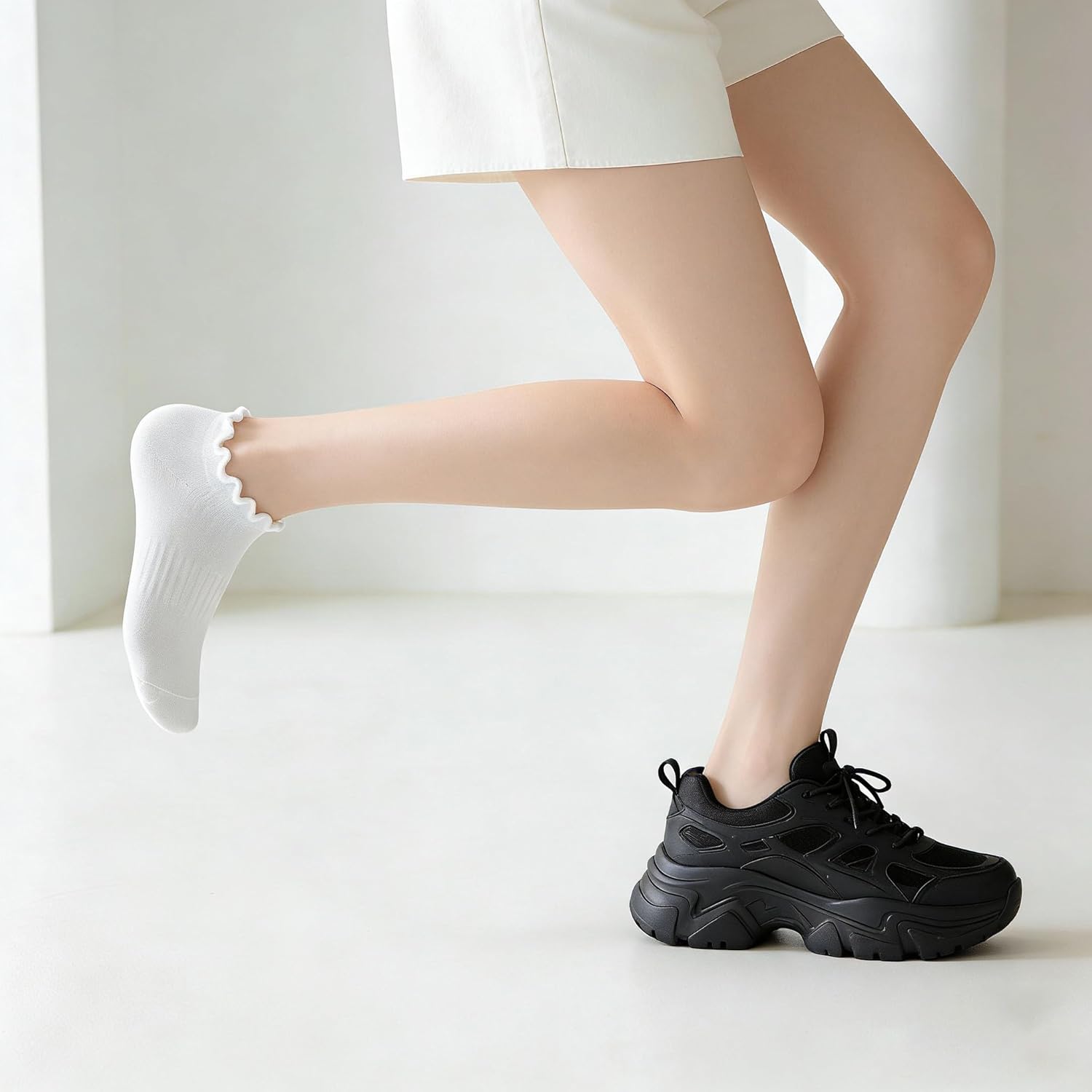 Cute Ruffle Ankle Socks for Wo – Silk Sock Bamboo recenzja i cena