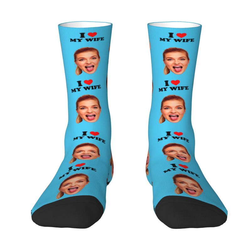 I Love My Wife Personalized Fa – Dress Sock Men recenzja i cena