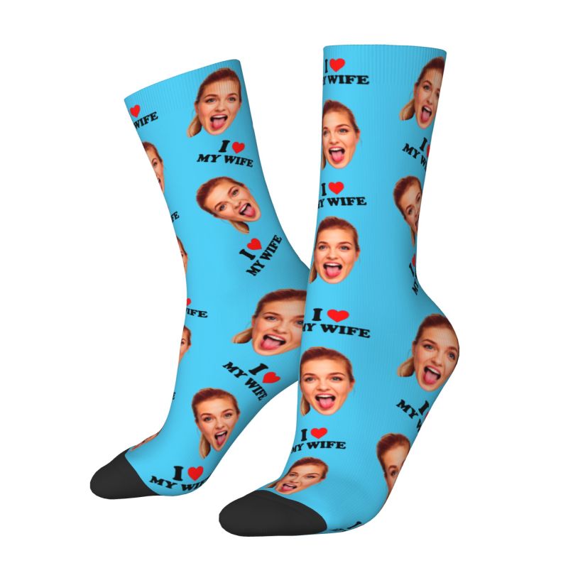 I Love My Wife Personalized Fa – Dress Sock Men recenzja i cena