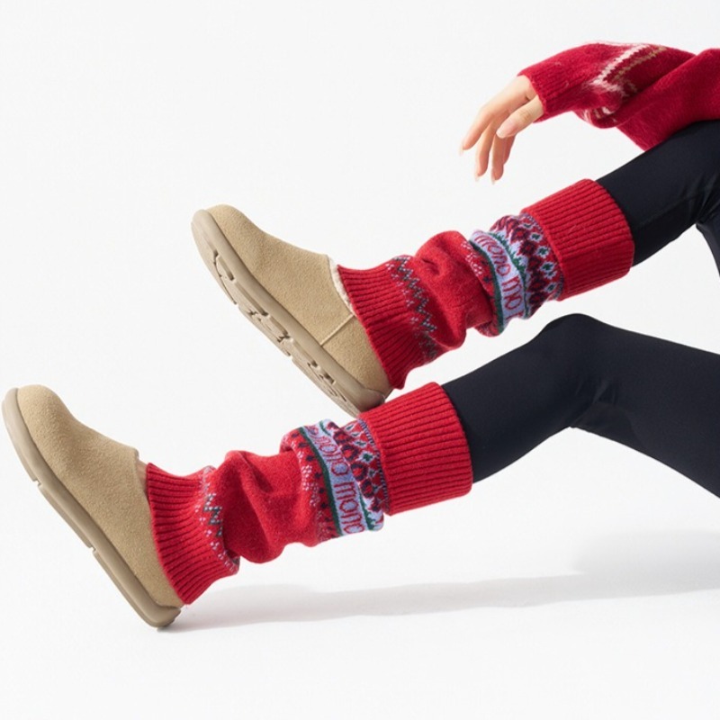 ​Fair Isle Knitted Leg Warmers – Boot Sock Slouchy recenzja i cena
