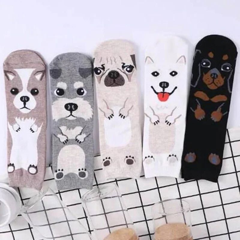 5 Pairs/pack Funny Cartoon Dog – Cotton Crew Sock Pack recenzja i cena