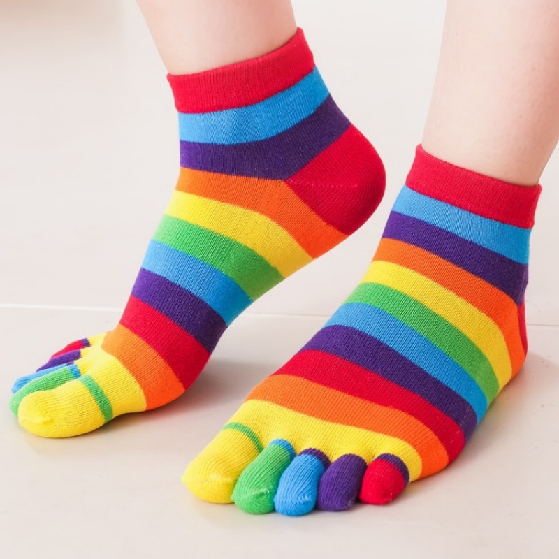 Women's Socks Rainbow Striped  – Toe Sock Split recenzja i cena