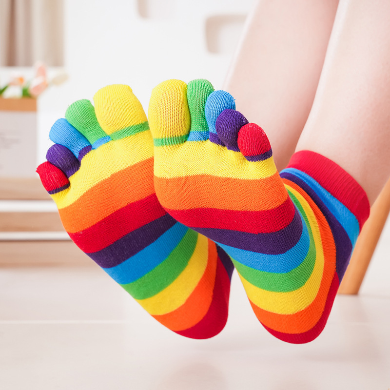 Women's Socks Rainbow Striped  – Toe Sock Split recenzja i cena