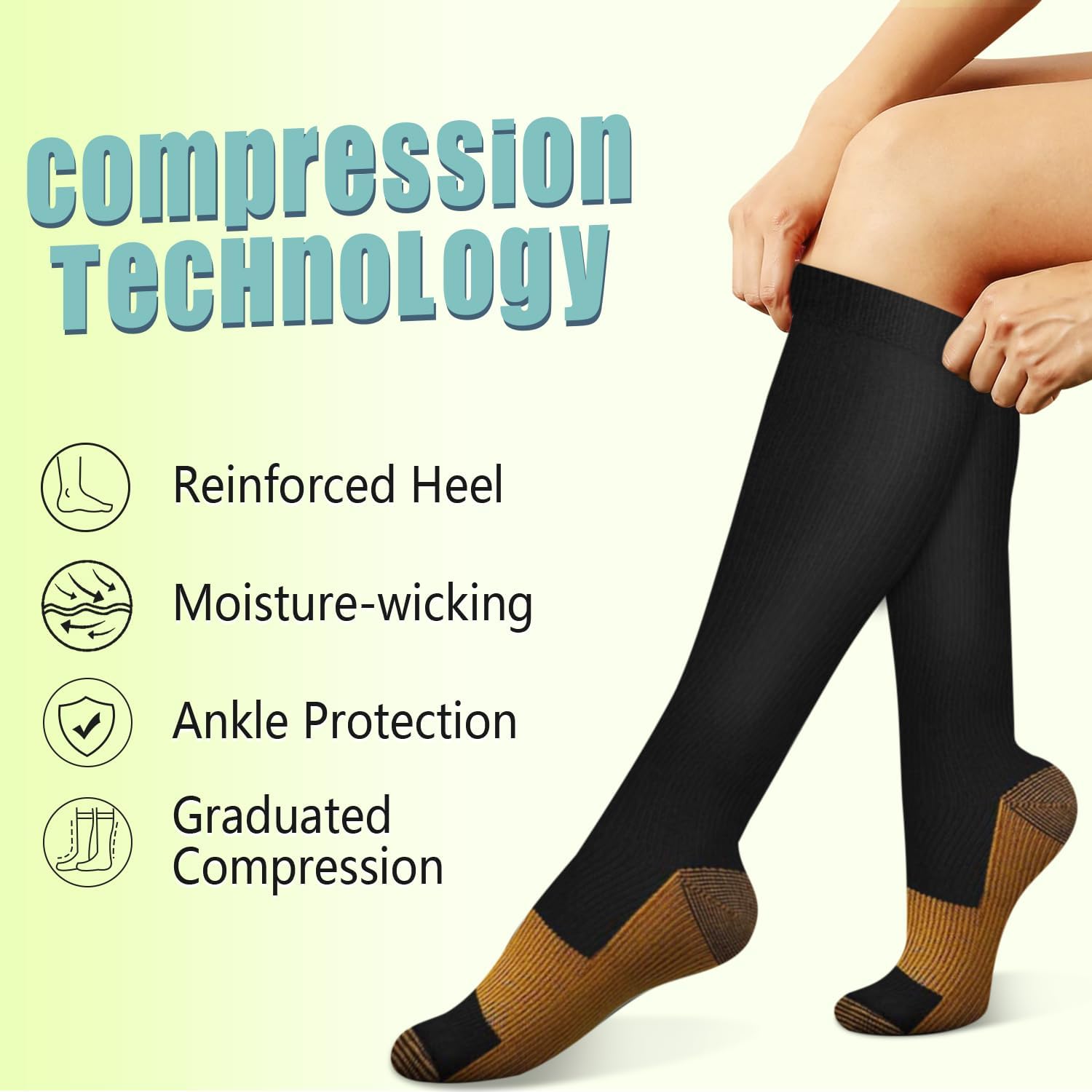 6 Pairs Solid Color Copper Com – Compression Sock Medical recenzja i cena