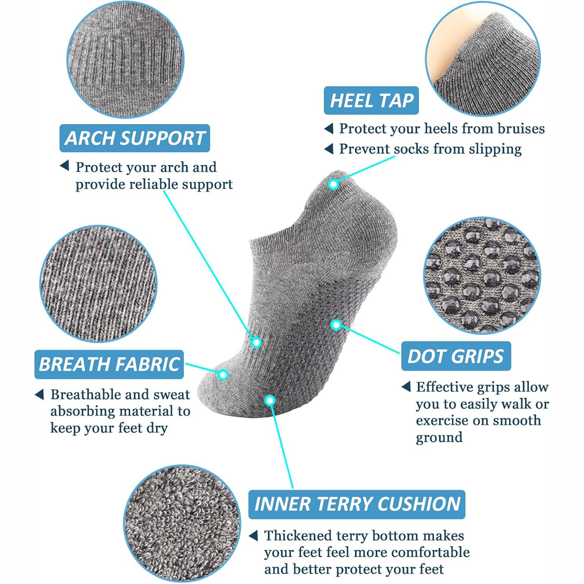 6 Pairs Yoga Socks for Women P – Grip Sock Yoga recenzja i cena