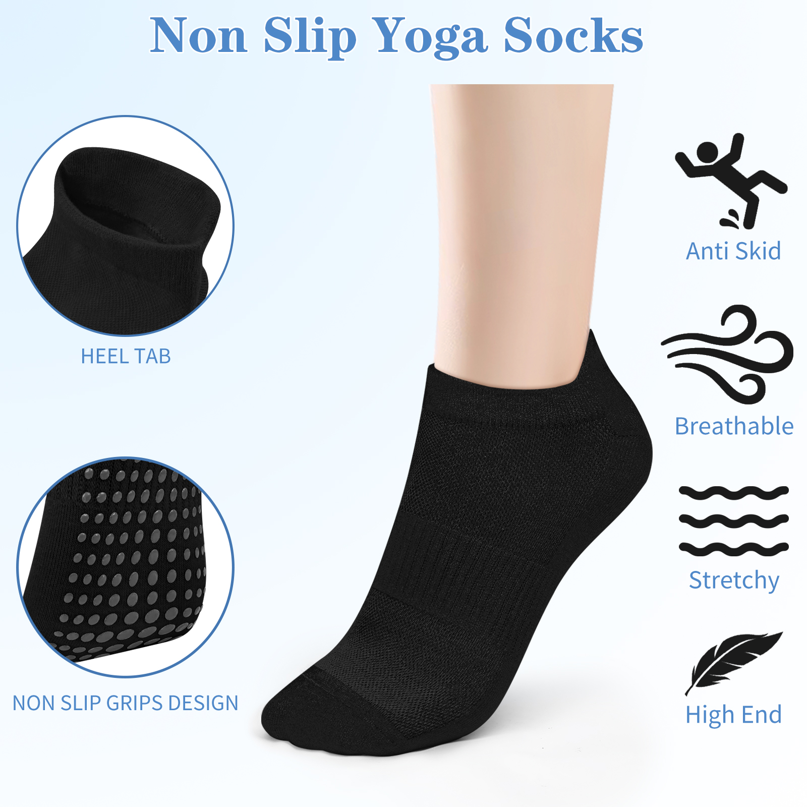 3 Pairs Yoga Socks Women Cotto – No Show Sock Women recenzja i cena